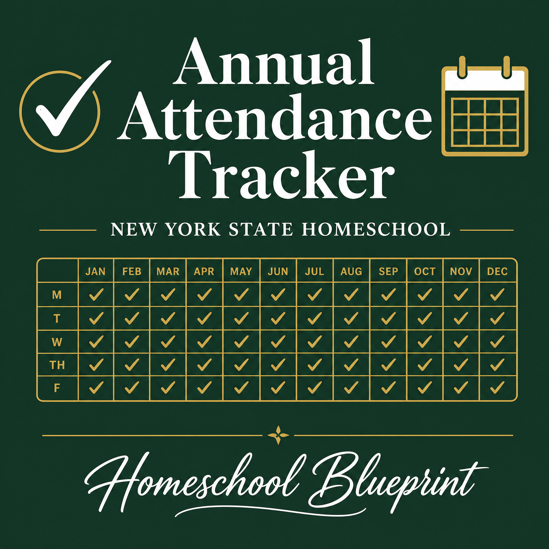 Annual Attendance Tracker NYS Homeschool